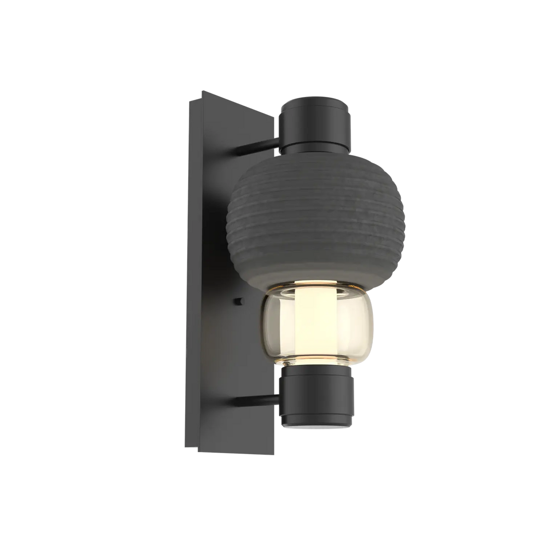 Hammerton Studio Torno Mandrel Sconce Matte Black / Single / Amber / Charcoal Ceramic