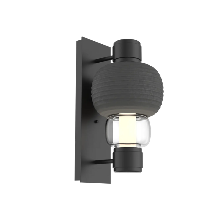 Hammerton Studio Torno Mandrel Sconce Matte Black / Single / Clear / Charcoal Ceramic
