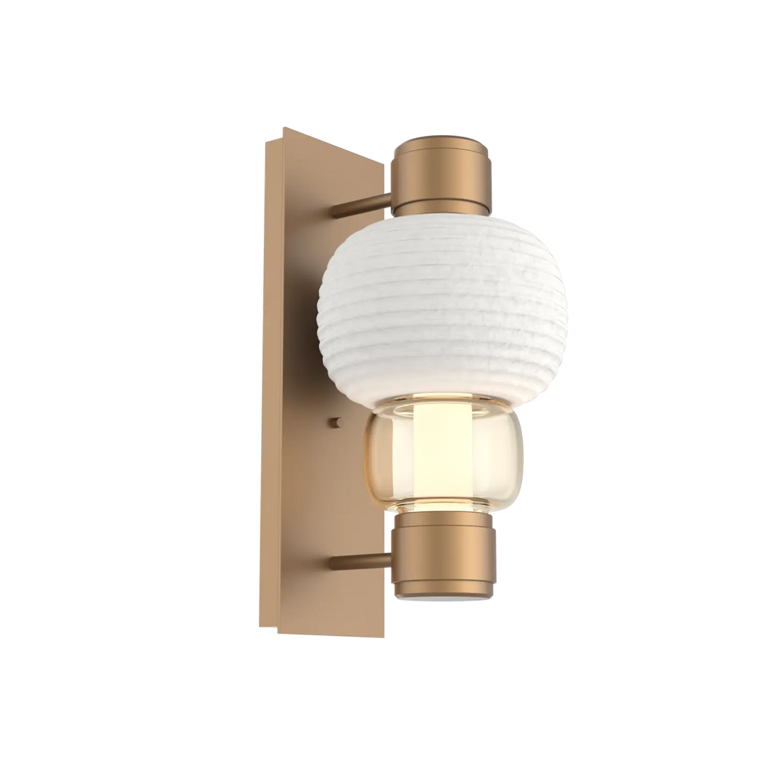 Hammerton Studio Torno Mandrel Sconce Novel Brass / Single / Amber / Chalk Ceramic