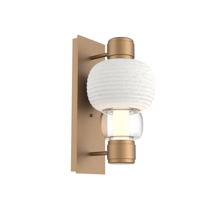 Hammerton Studio Torno Mandrel Sconce Novel Brass / Single / Clear / Chalk Ceramic