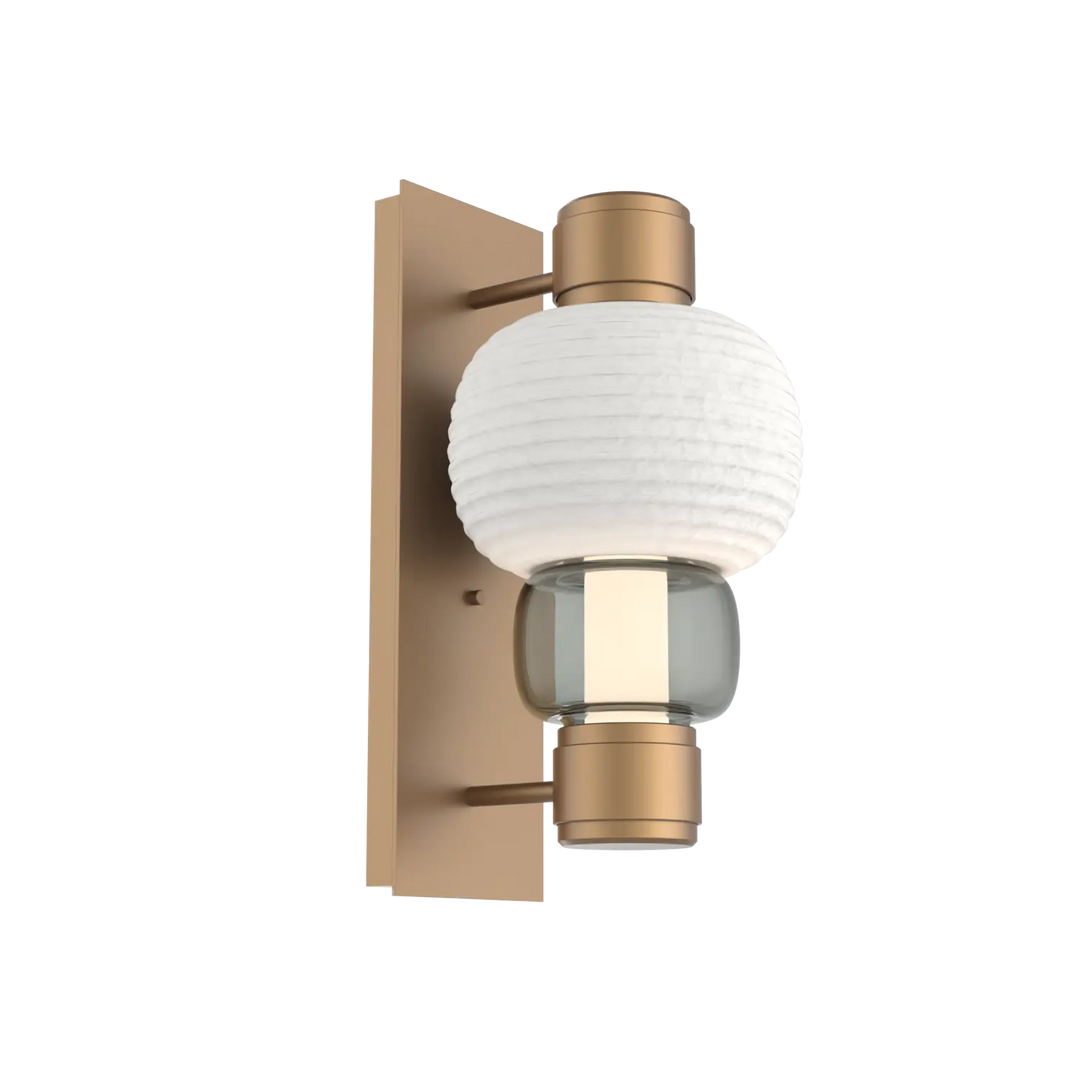 Hammerton Studio Torno Mandrel Sconce Novel Brass / Single / Smoke / Chalk Ceramic