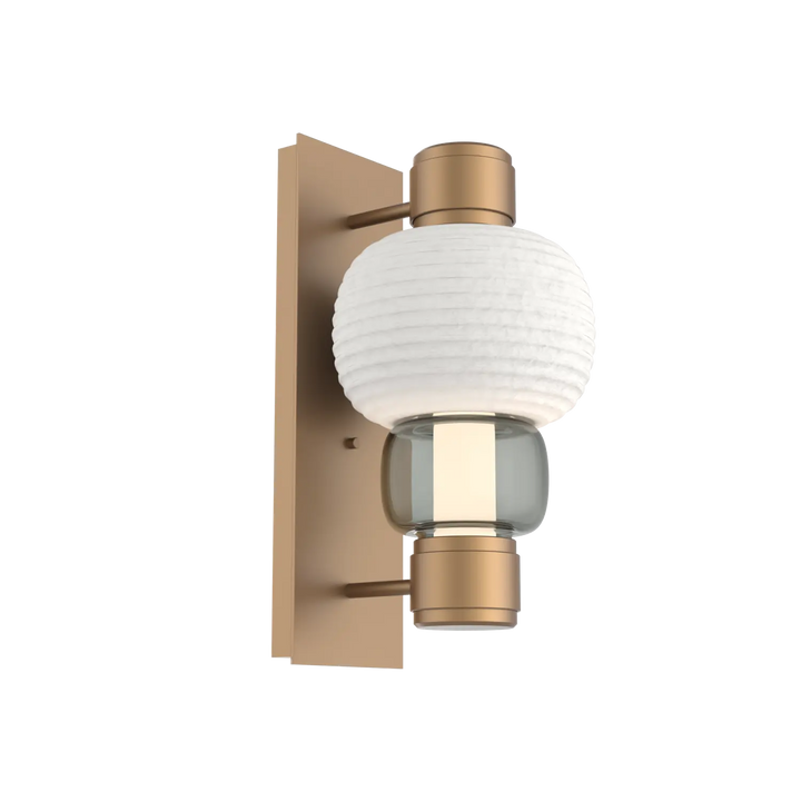 Hammerton Studio Torno Mandrel Sconce Novel Brass / Single / Smoke / Chalk Ceramic
