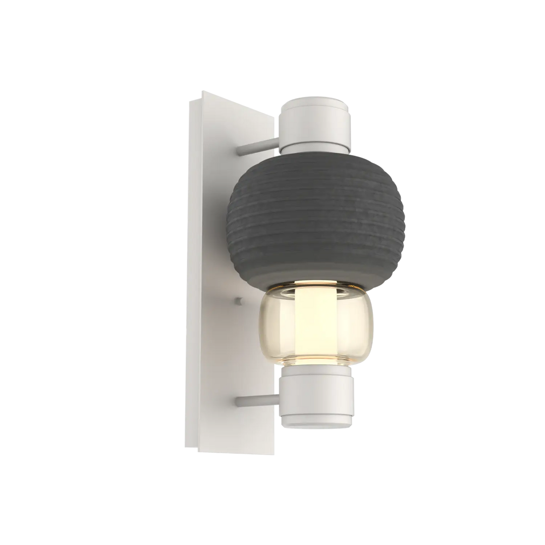 Hammerton Studio Torno Mandrel Sconce Salt White / Single / Amber / Charcoal Ceramic