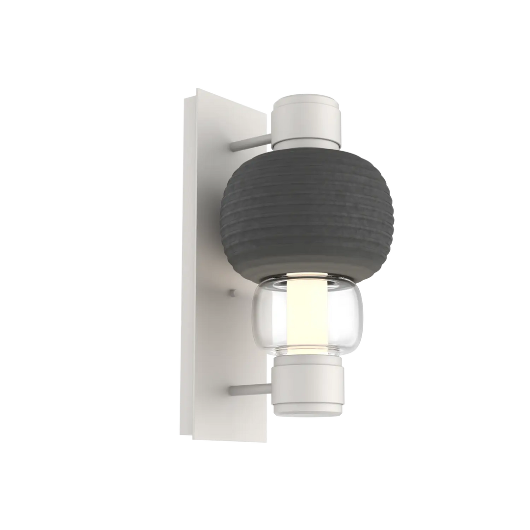 Hammerton Studio Torno Mandrel Sconce Salt White / Single / Clear / Charcoal Ceramic