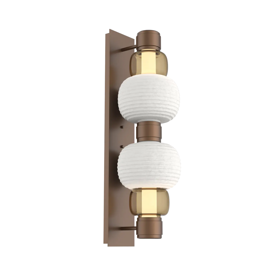 Hammerton Studio Torno Mandrel Sconce Burnished Bronze / Double / Bronze / Chalk Ceramic