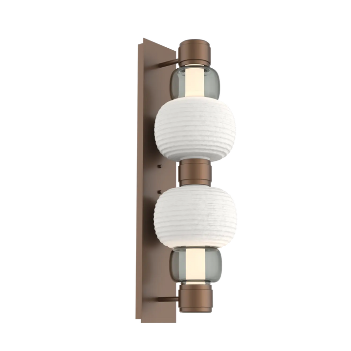 Hammerton Studio Torno Mandrel Sconce Burnished Bronze / Double / Smoke / Chalk Ceramic