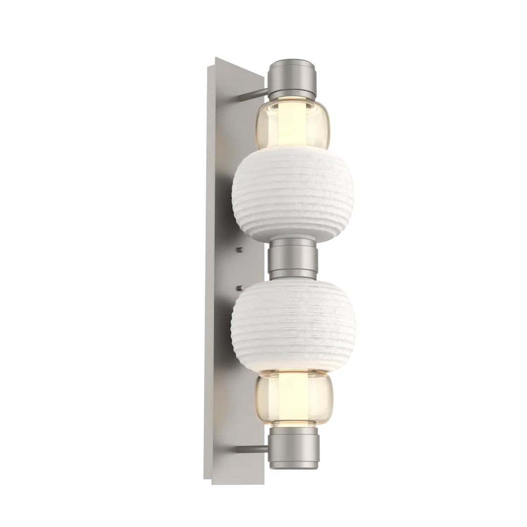 Hammerton Studio Torno Mandrel Sconce Beige Silver / Double / Amber / Chalk Ceramic