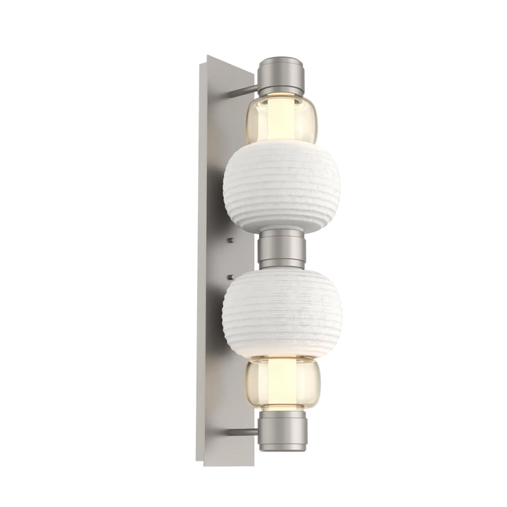 Hammerton Studio Torno Mandrel Sconce Beige Silver / Double / Amber / Chalk Ceramic