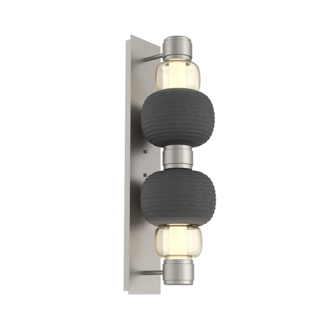 Hammerton Studio Torno Mandrel Sconce Beige Silver / Double / Amber / Charcoal Ceramic