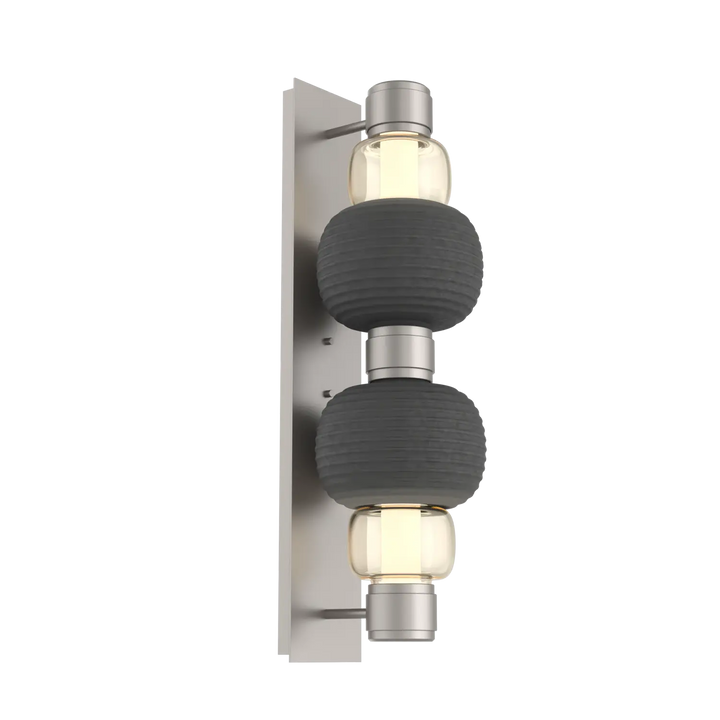 Hammerton Studio Torno Mandrel Sconce Beige Silver / Double / Amber / Charcoal Ceramic