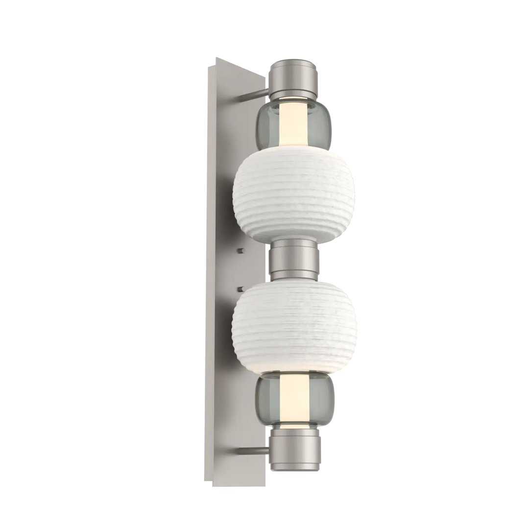 Hammerton Studio Torno Mandrel Sconce Beige Silver / Double / Smoke / Chalk Ceramic