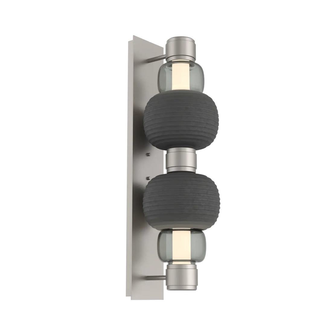 Hammerton Studio Torno Mandrel Sconce Beige Silver / Double / Smoke / Charcoal Ceramic