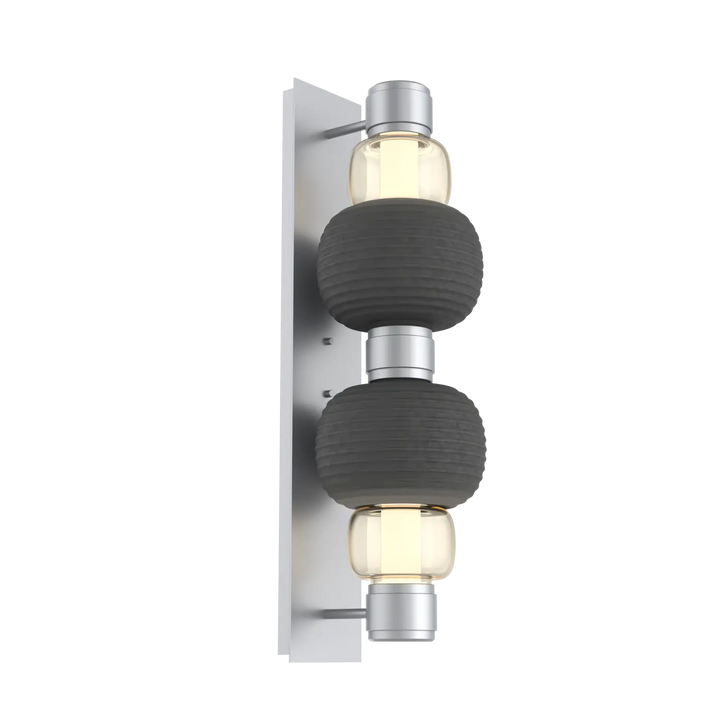 Hammerton Studio Torno Mandrel Sconce Classic Silver / Double / Amber / Charcoal Ceramic
