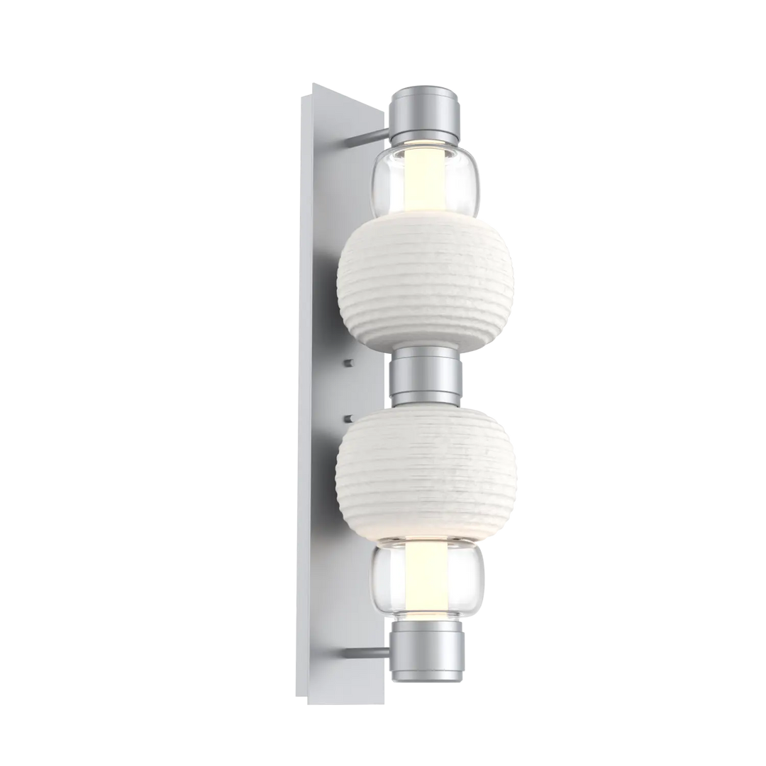 Hammerton Studio Torno Mandrel Sconce Classic Silver / Double / Clear / Chalk Ceramic