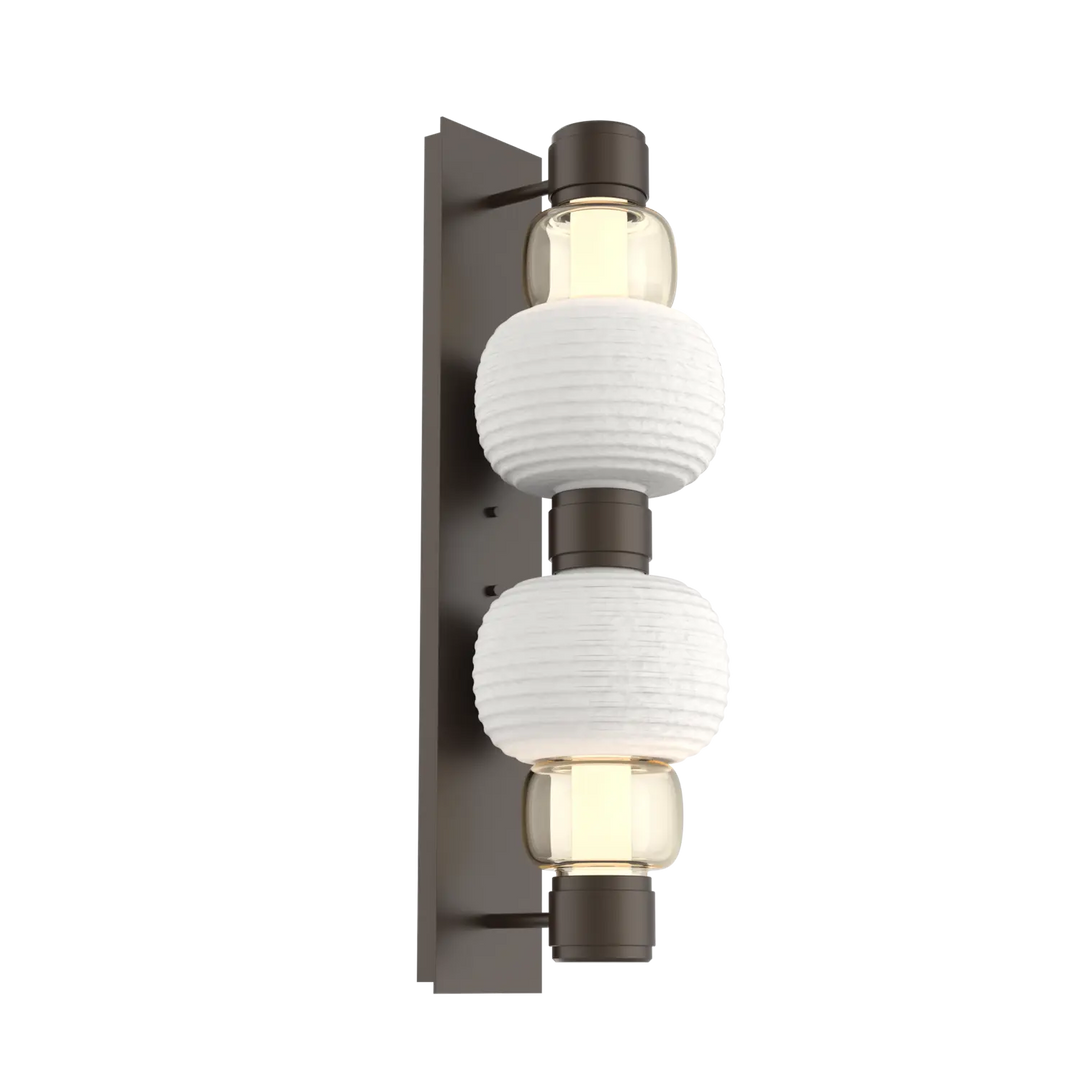 Hammerton Studio Torno Mandrel Sconce Flat Bronze / Double / Amber / Chalk Ceramic
