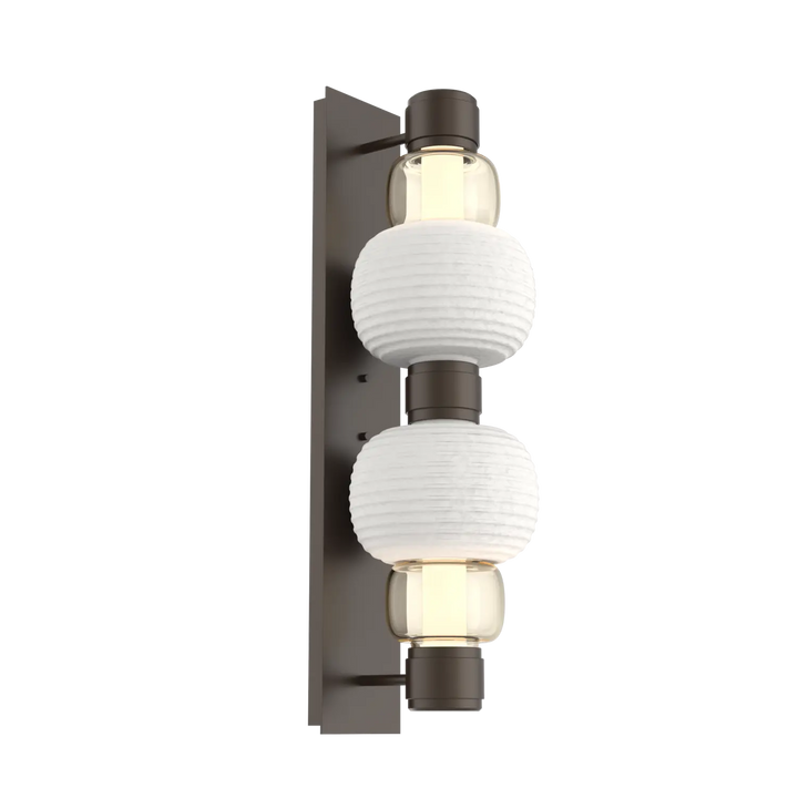Hammerton Studio Torno Mandrel Sconce Flat Bronze / Double / Amber / Chalk Ceramic