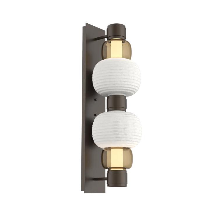 Hammerton Studio Torno Mandrel Sconce Flat Bronze / Double / Bronze / Chalk Ceramic