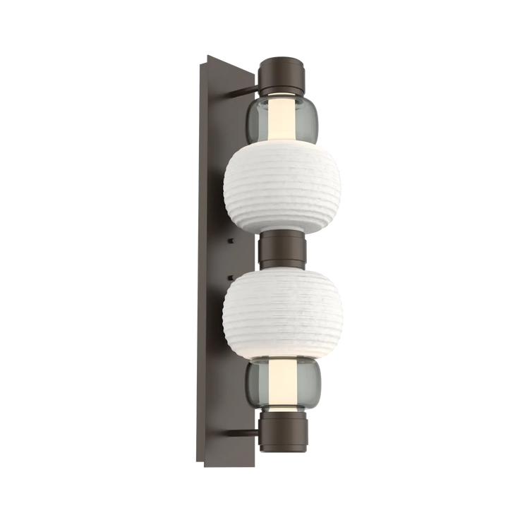 Hammerton Studio Torno Mandrel Sconce Flat Bronze / Double / Smoke / Chalk Ceramic