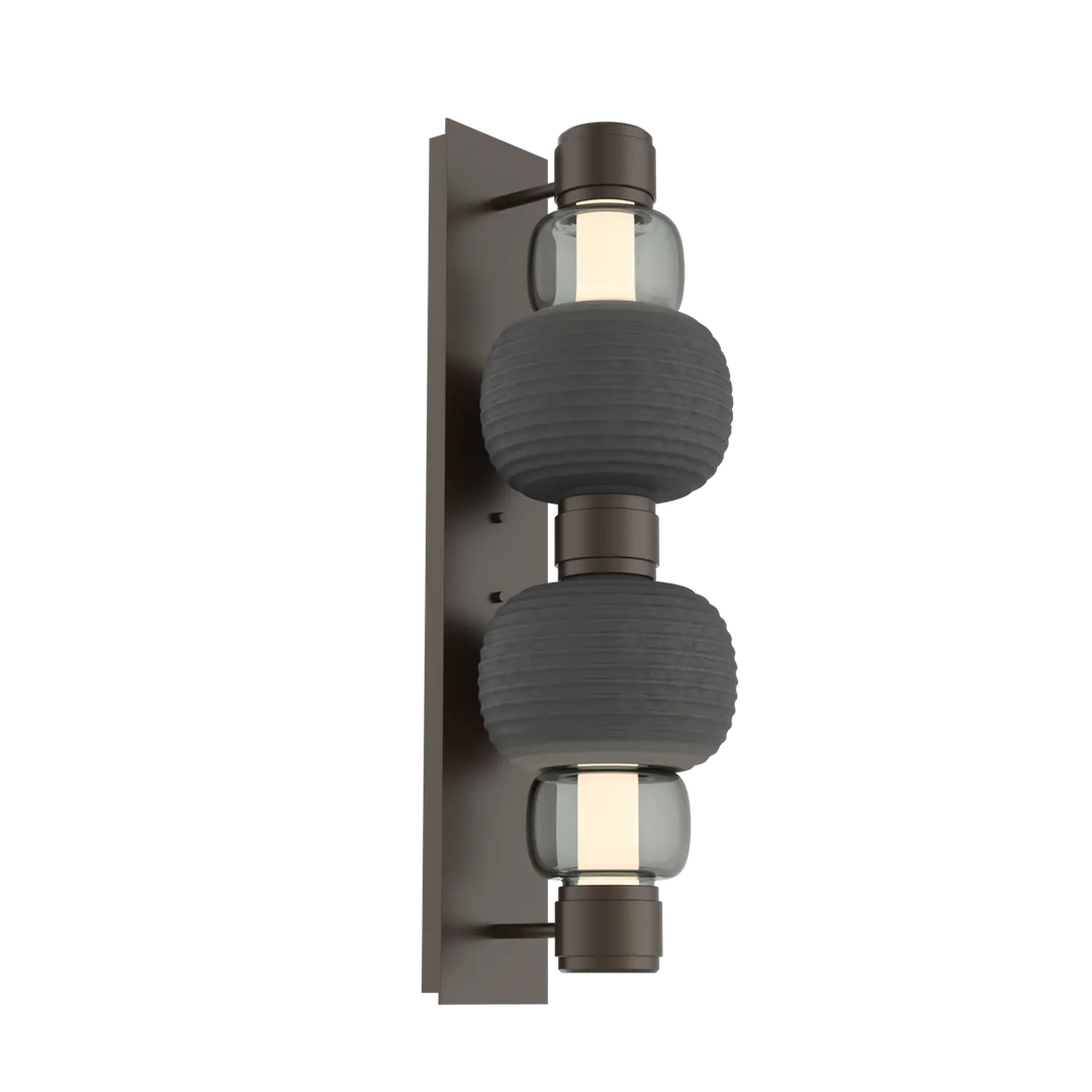 Hammerton Studio Torno Mandrel Sconce Flat Bronze / Double / Smoke / Charcoal Ceramic