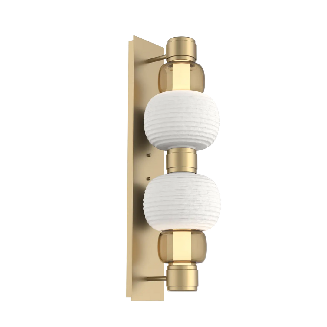 Hammerton Studio Torno Mandrel Sconce Gilded Brass / Double / Bronze / Chalk Ceramic