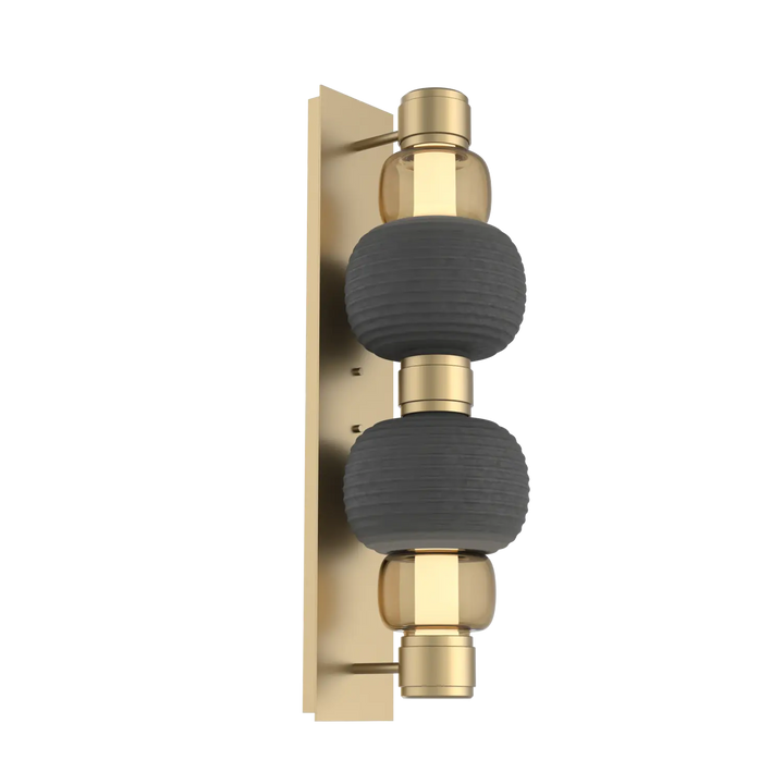 Hammerton Studio Torno Mandrel Sconce Gilded Brass / Double / Bronze / Charcoal Ceramic