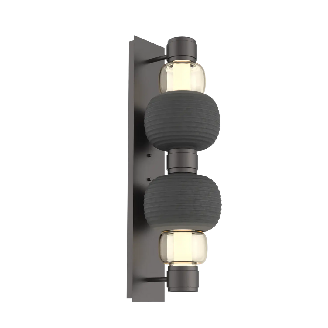 Hammerton Studio Torno Mandrel Sconce Graphite / Double / Amber / Charcoal Ceramic