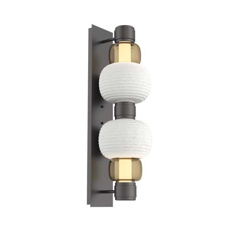 Hammerton Studio Torno Mandrel Sconce Graphite / Double / Bronze / Chalk Ceramic