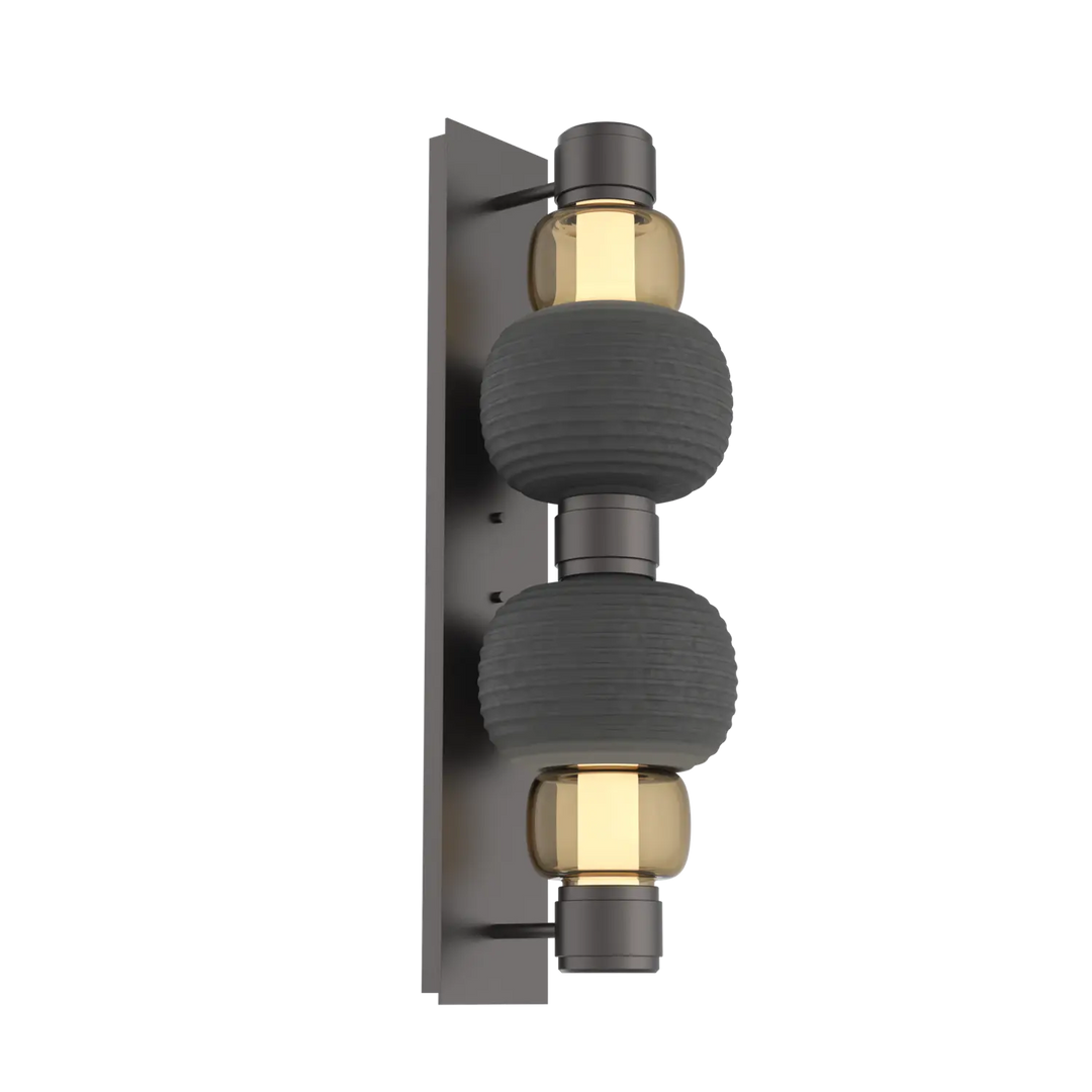 Hammerton Studio Torno Mandrel Sconce Graphite / Double / Bronze / Charcoal Ceramic