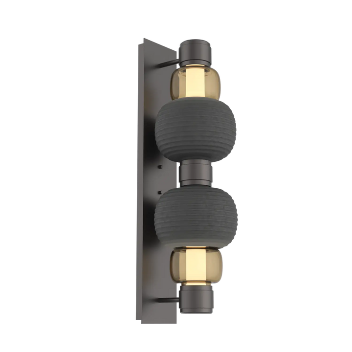 Hammerton Studio Torno Mandrel Sconce Graphite / Double / Bronze / Charcoal Ceramic