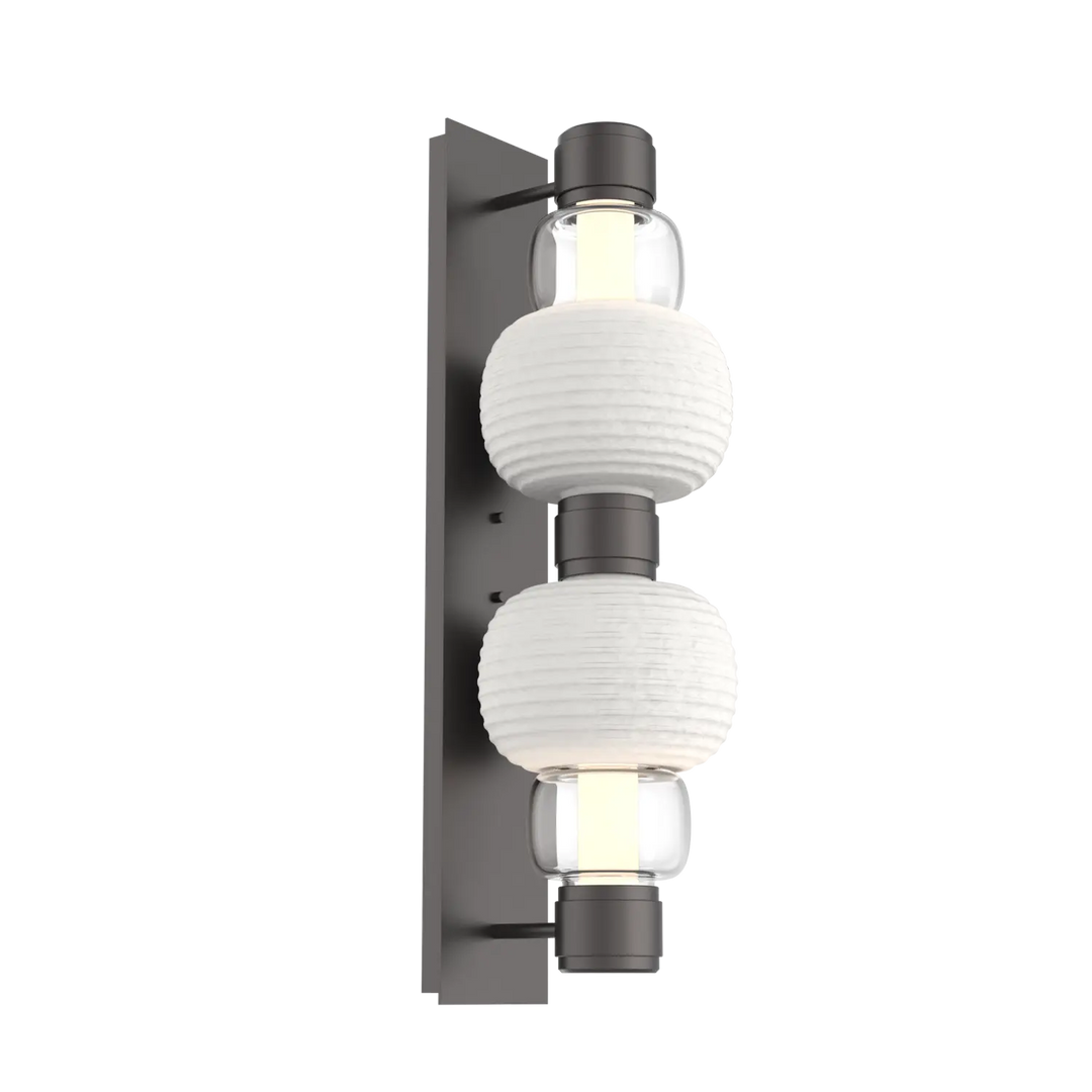 Hammerton Studio Torno Mandrel Sconce Graphite / Double / Clear / Chalk Ceramic