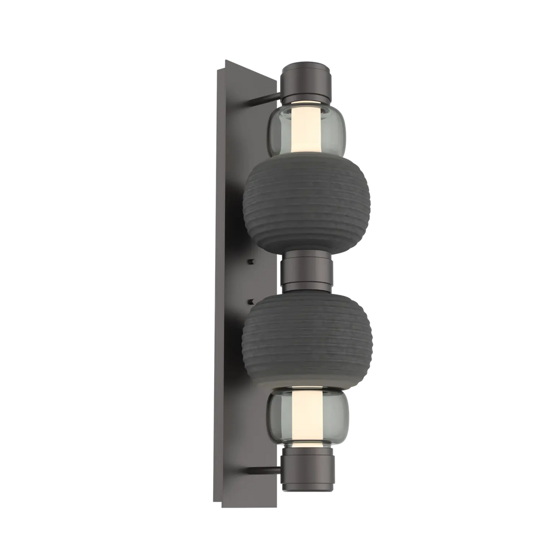 Hammerton Studio Torno Mandrel Sconce Graphite / Double / Smoke / Charcoal Ceramic