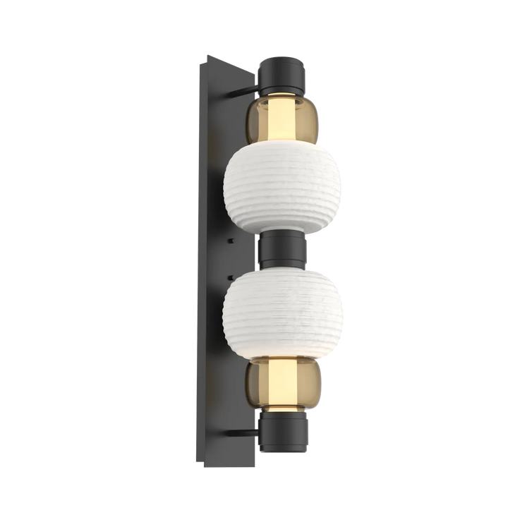 Hammerton Studio Torno Mandrel Sconce Matte Black / Double / Bronze / Chalk Ceramic