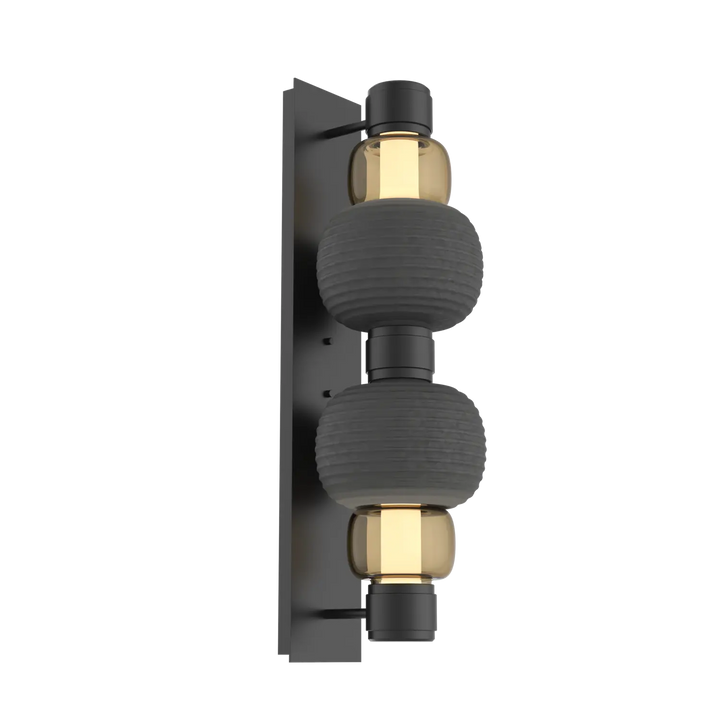 Hammerton Studio Torno Mandrel Sconce Matte Black / Double / Bronze / Charcoal Ceramic