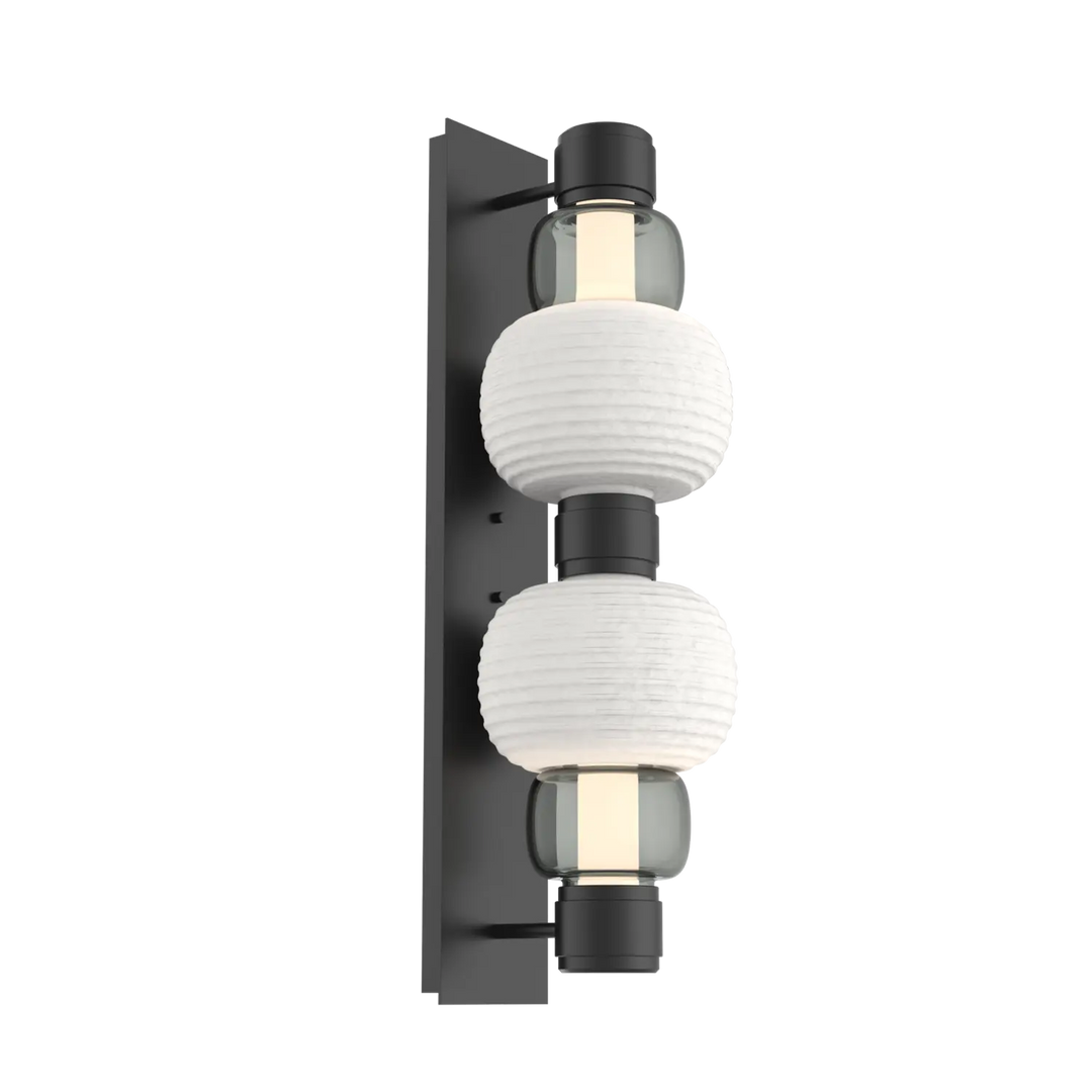 Hammerton Studio Torno Mandrel Sconce Matte Black / Double / Smoke / Chalk Ceramic