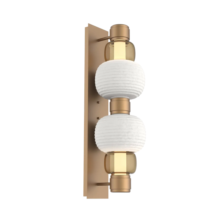 Hammerton Studio Torno Mandrel Sconce Novel Brass / Double / Bronze / Chalk Ceramic