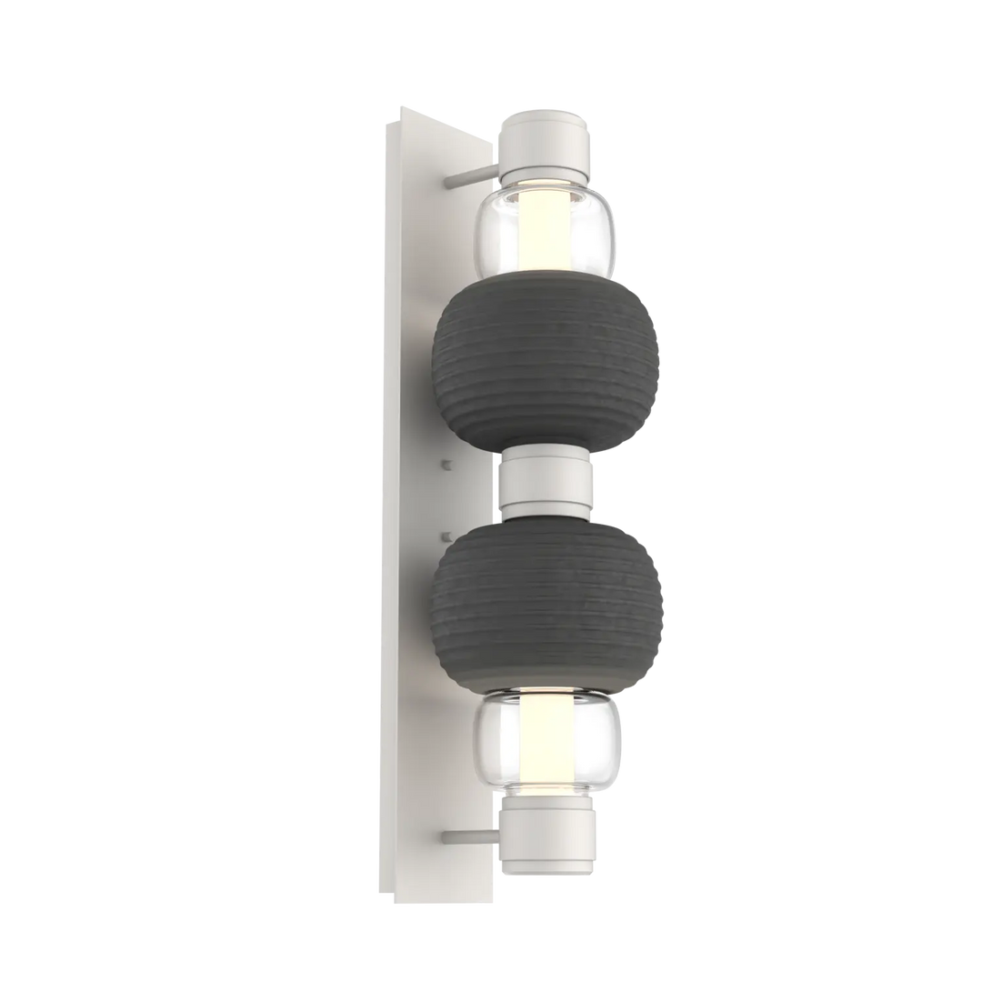 Hammerton Studio Torno Mandrel Sconce Salt White / Double / Clear / Charcoal Ceramic