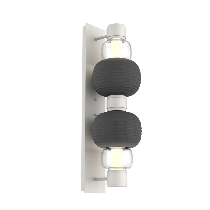 Hammerton Studio Torno Mandrel Sconce Salt White / Double / Clear / Charcoal Ceramic