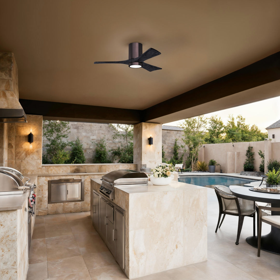 Matthews Fan Company Irene-3HLK 42" Flush Mounted Ceiling Fan with LED Light Kit
