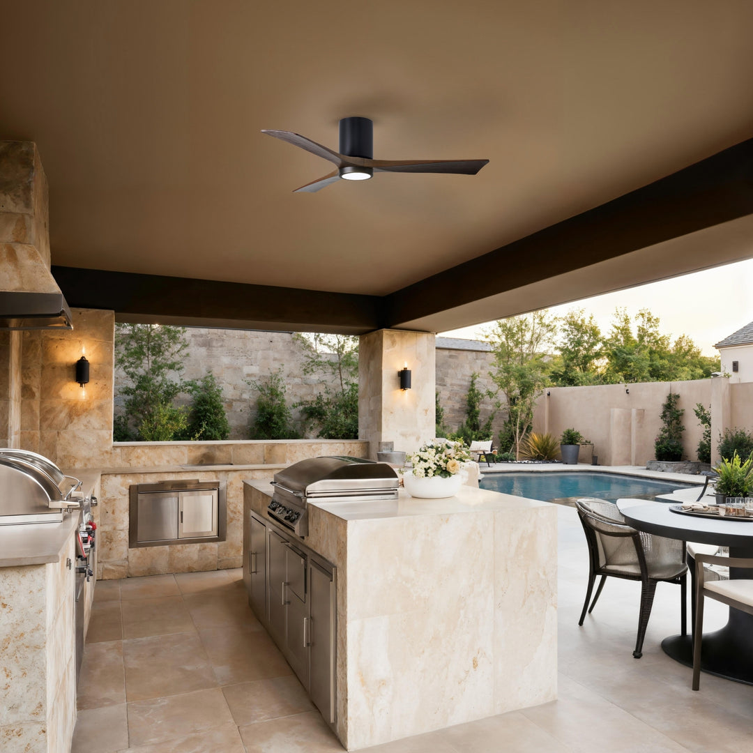 Matthews Fan Company Irene-3HLK 52" Flush Mounted Ceiling Fan with LED Light Kit