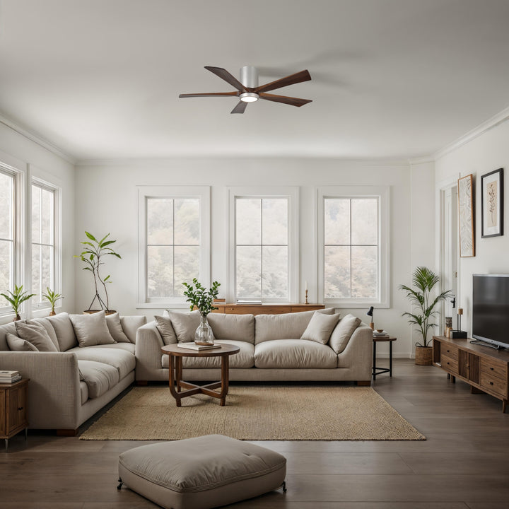Matthews Fan Company Irene-5HLK 52" Flush Mounted Ceiling Fan with LED Light Kit