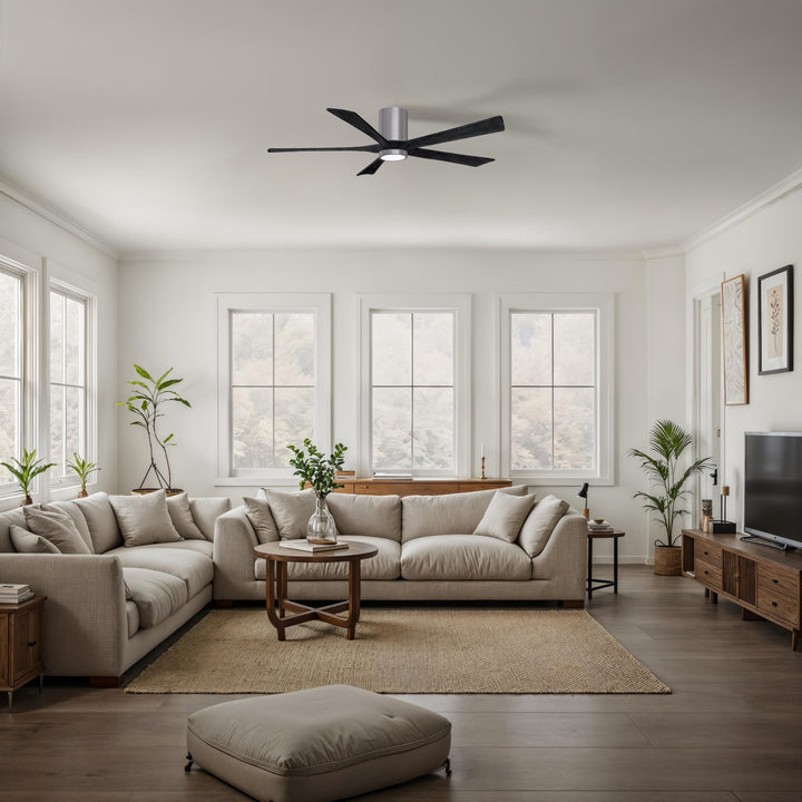 Matthews Fan Company Irene-5HLK 60" Flush Mounted Ceiling Fan with LED Light Kit