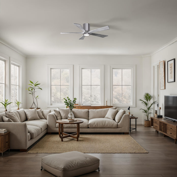 Matthews Fan Company Irene-5HLK 52" Flush Mounted Ceiling Fan with LED Light Kit