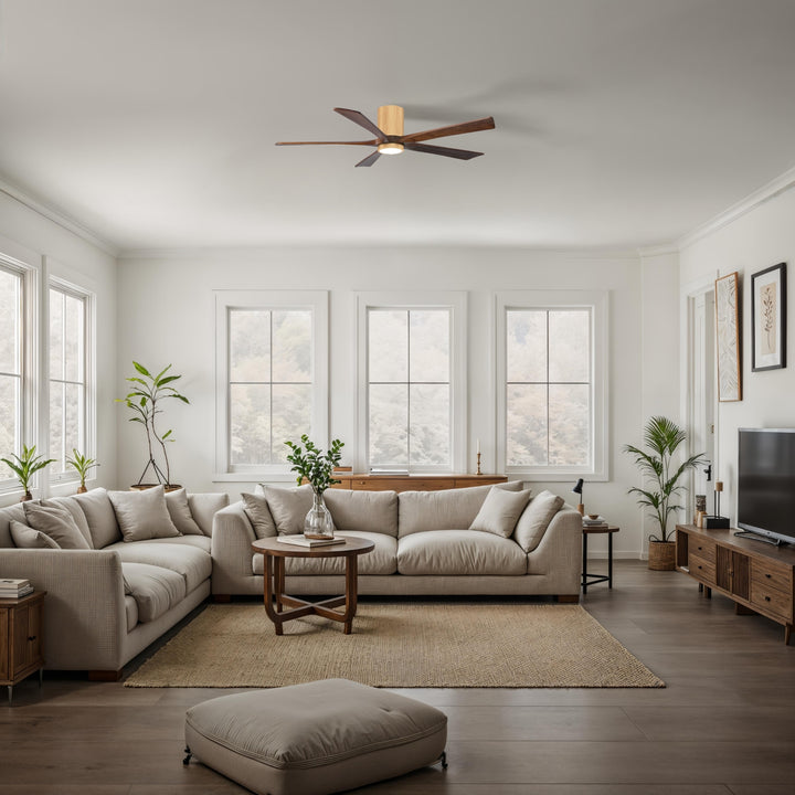 Matthews Fan Company Irene-5HLK 60" Flush Mounted Ceiling Fan with LED Light Kit