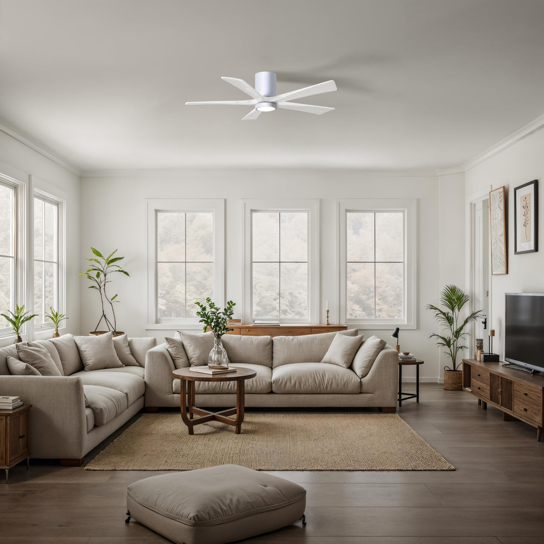 Matthews Fan Company Irene-5HLK 52" Flush Mounted Ceiling Fan with LED Light Kit