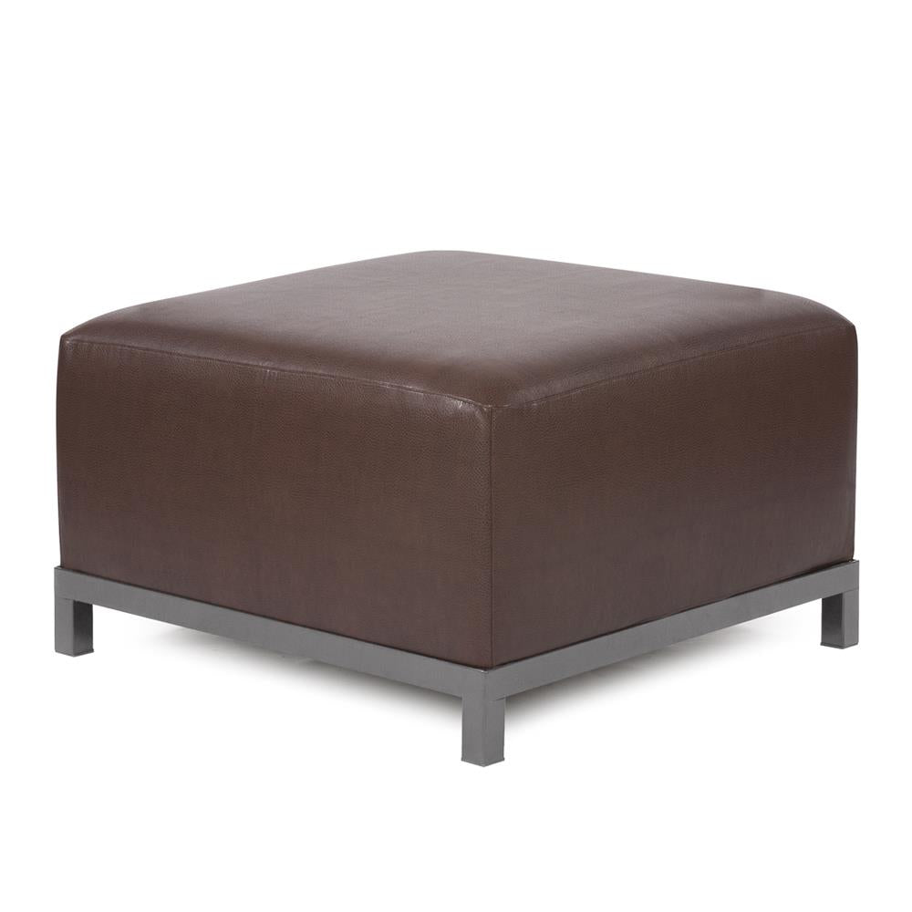 Howard Elliott Collection Axis Ottoman Avanti Pecan Titanium Frame