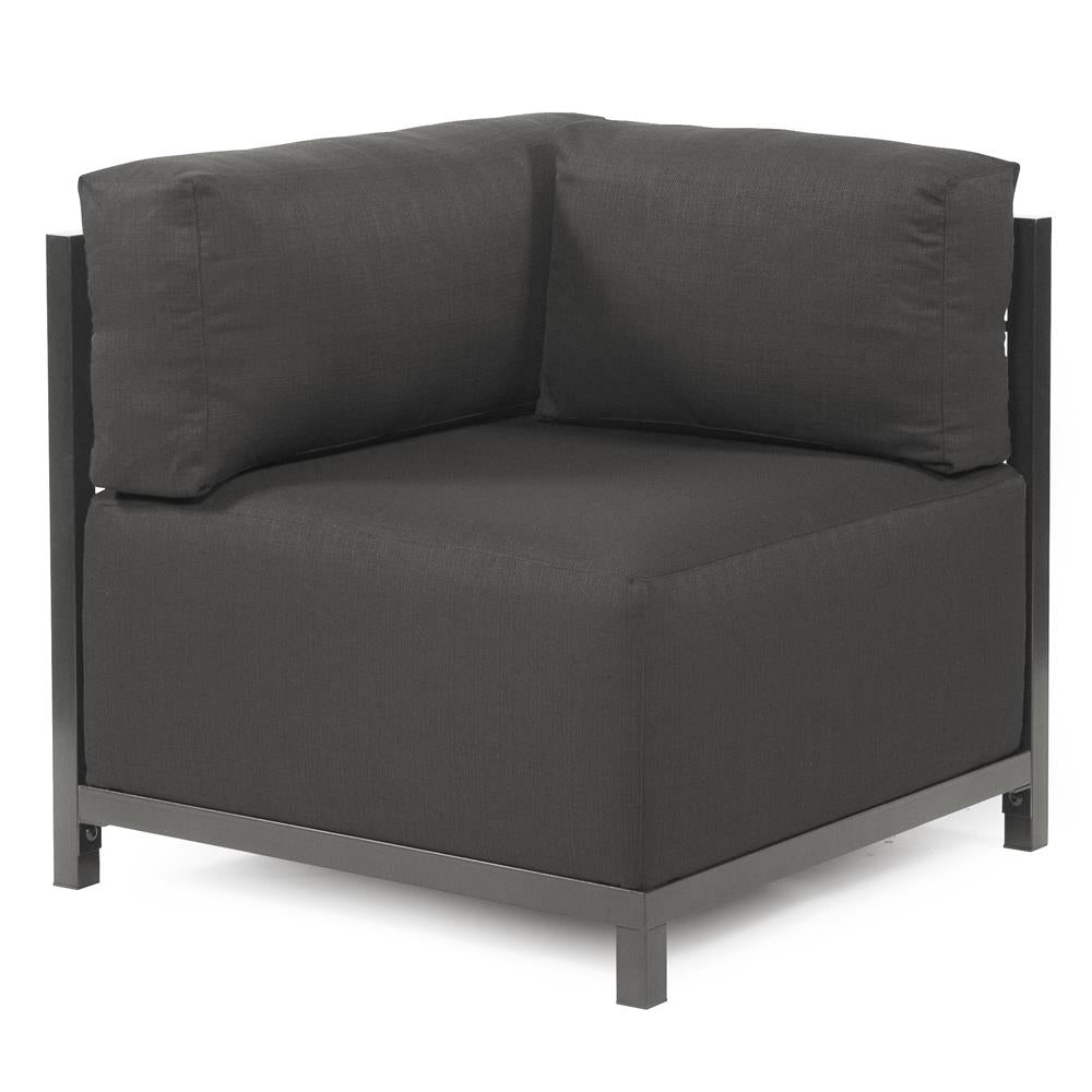 Howard Elliott Collection Axis Corner Chair Sterling Charcoal Titanium Frame