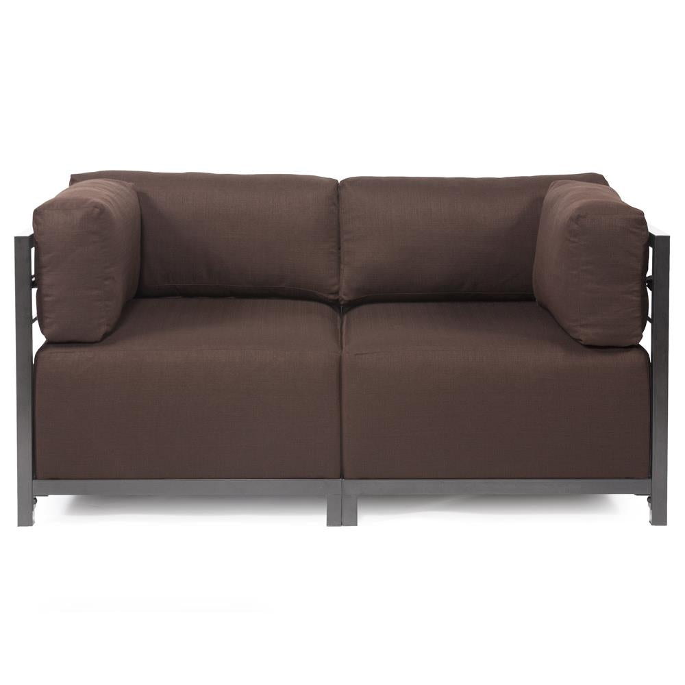 Howard Elliott Collection Axis 2pc Sectional Sterling Chocolate Titanium Frame Howard Elliott Collection