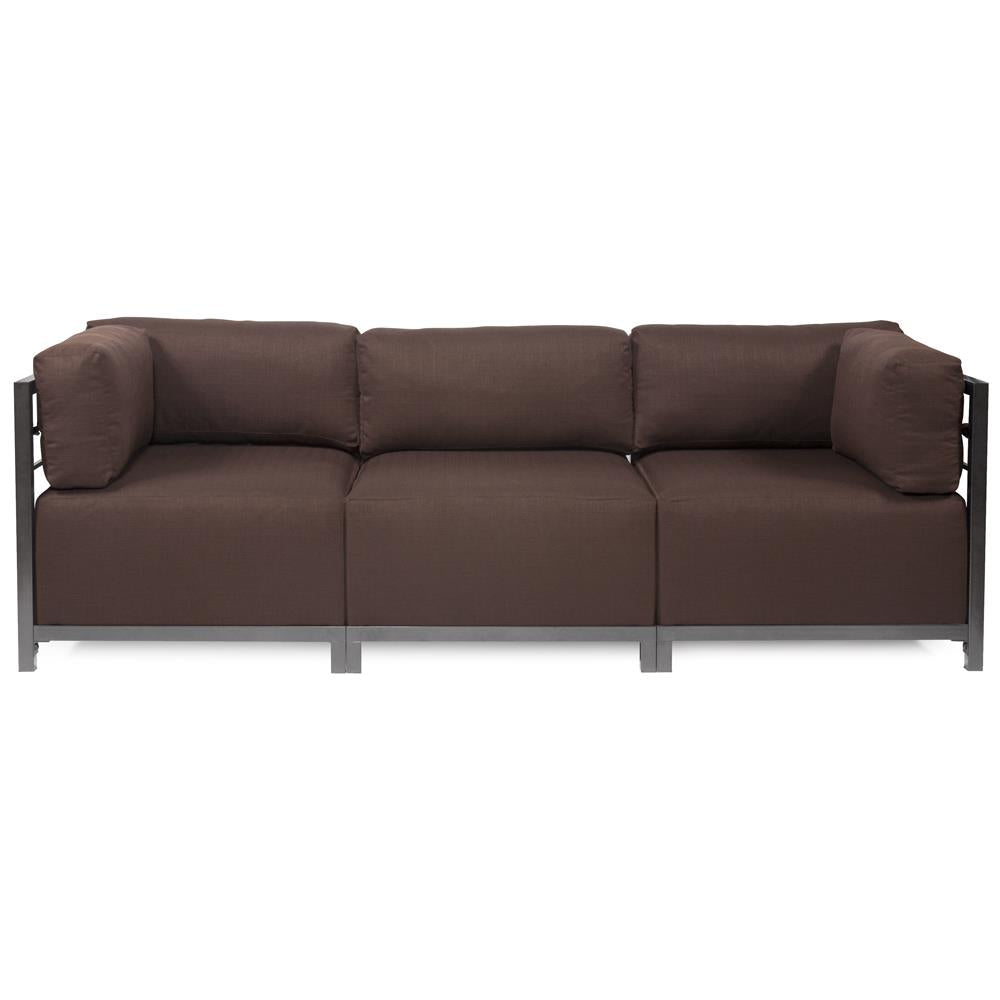 Howard Elliott Collection Axis 3pc Sectional Sterling Chocolate Titanium Frame Howard Elliott Collection