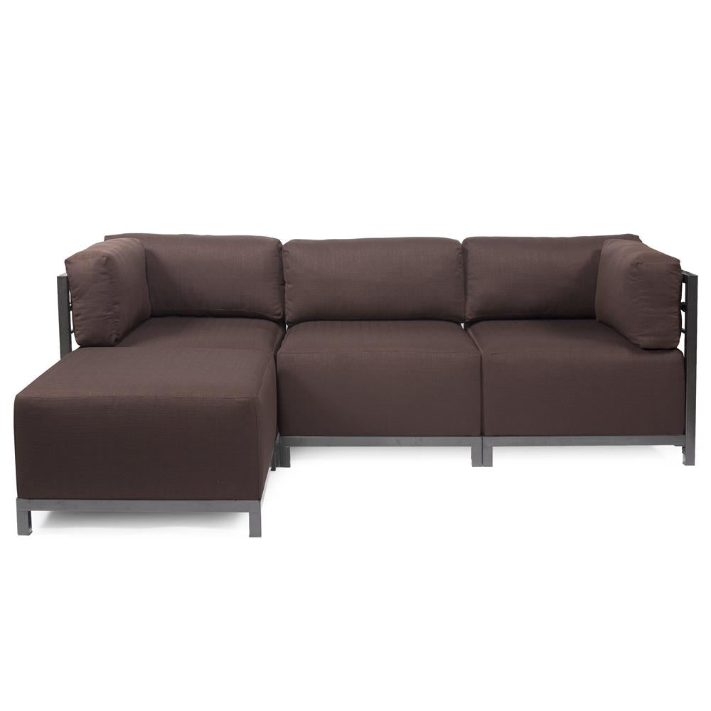 Howard Elliott Collection Axis 4pc Sectional Sterling Chocolate Titanium Frame Howard Elliott Collection