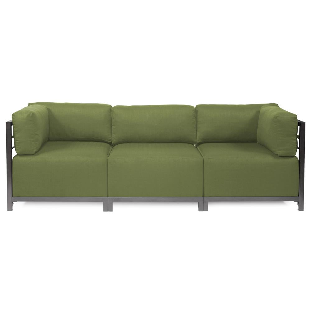 Howard Elliott Collection Axis 3pc Sectional Seascape Moss Titanium Frame Outdoor Living Howard Elliott Collection   